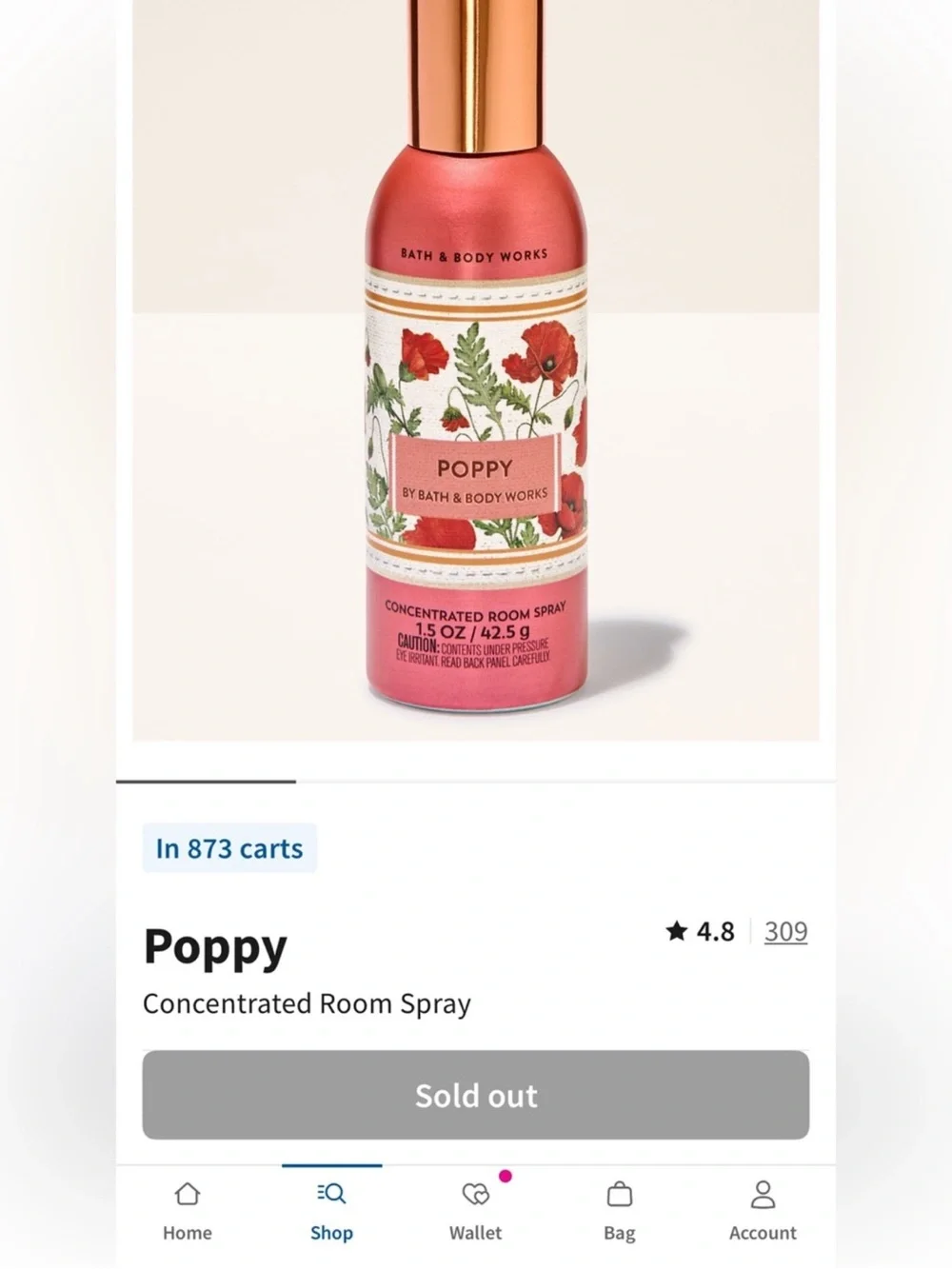 3X POPPY Bath & Body Works Concentrated Room Sprays